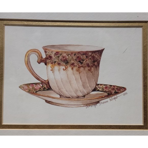 Carolyn Shores Wright Victorian Teacups Gilded Framed Prints - Picture 4 of 6